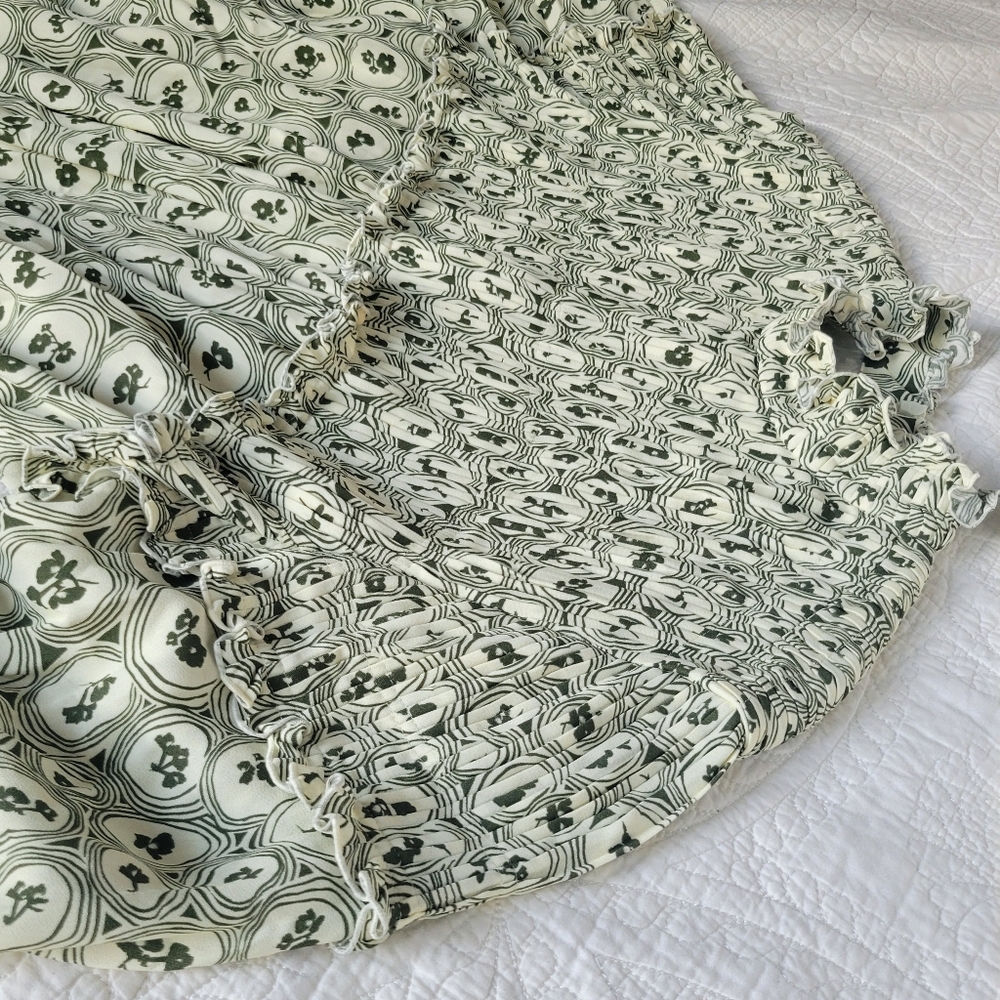 Chloe Pintucked Crepe Psychedelic Flower Print Shift Dress Size 42 - Picture 5 of 13
